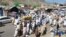 The funeral procession for slain Pakistani journalist Khalil Afridi in Khyber Pakhtunkhwa Province on June 19. 