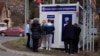 Serbia - a bank machine near the border with Kosovo where Kosovo Serbs come to get cash because of the foreign currency ban - screen grab