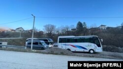 Autobusi i kompanisë "In Turs" në Rudo, i cili transportoi votuesit për në Beograd, 21.12.2023.