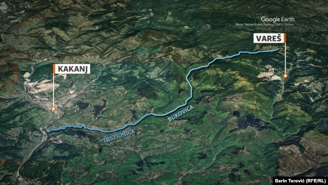 Rijeke s kojih se općina Kakanj snabdijeva pitkom vodom - Trstionica i Bukovica.