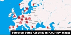 Majoritatea țărilor europene au câte trei centre pentru mari arși.