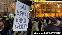 Србија, Белград - прв опозициски протест во 2024 година против изборни нерегуларности, 16 јануари 2024