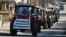 Bulgarian farmers drive tractors during EU-wide protests against Ukrainian goods being allowed into the bloc, which they say is causing a glut on local markets. (file photo)