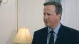 British Foreign Secretary David Cameron speaks with RFE/RL's Kyrgyz Service on April 22.