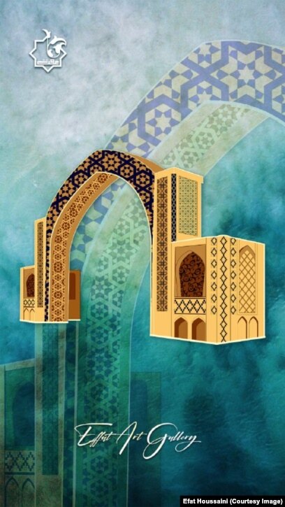 یکی دیگر از آثار سعادت عفت حسینی که قلعه بُست ولایت هلمند را به تصویر کشیده است
