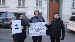 Митинг в поддержку Албакова в Вене. 10 января 2024 года