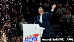 Aleksandar Vučić tokom predizborne kampanje uoči vanrednih parlamentarnih izbora 2023. godine (2. decembar 2023.)