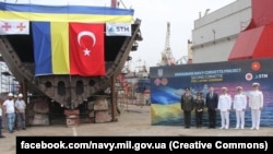 Церемония закладки второго корвета проекта ADA для ВМСУ в Стамбуле. Турция, 18 августа 2022 года