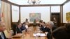 Serbian President Aleksandar Vucic, Foreign Minister Ivica Dacic and Foreign Minister Of Israel Eli Cohen