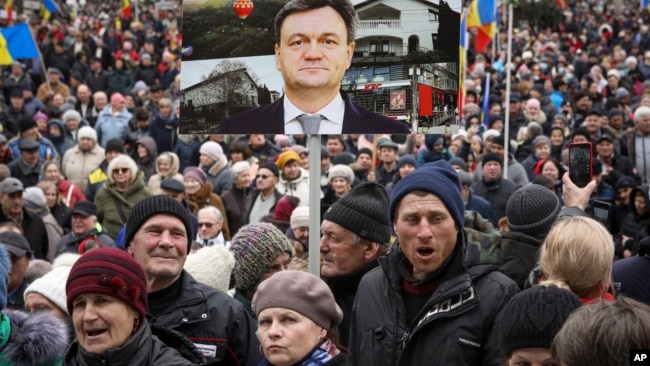 Alla protesta del partito Sor a Chisinau, domenica 19 febbraio 2023