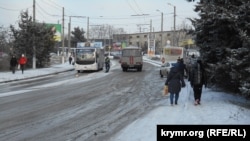 Снегопад в Севастополе, 13 января 2024 года