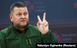 Головнокомандувач Збройних сил України Валерій Залужний під час пресконференції. Київ, 26 грудня 2023 року