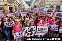 Protest u Sarajevu posle trostrukog ubistva u Gradačcu, 14. avgust 2023.