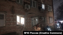 Разрушения дома на улице Нариманова в Ростове. 28 января 2024 года