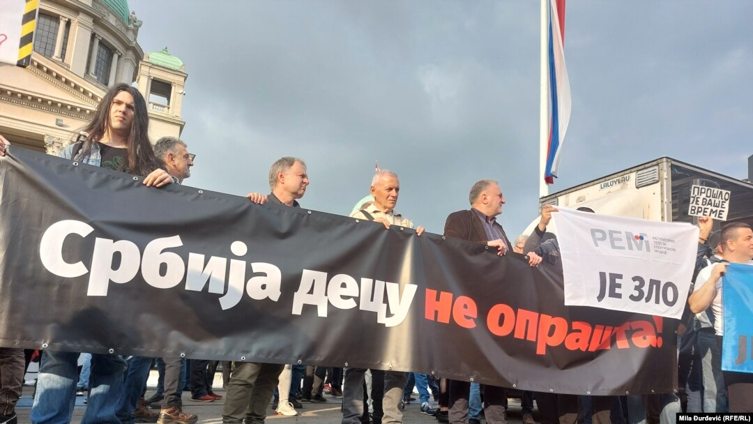 Србија-Белград-Трет протест „Србија против насилството“ во Белград, 19 мај 2023 година.