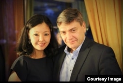 Sakembaeva and Russian Deputy Foreign Minister Andrei Rudenko pose together in an undated photo.
