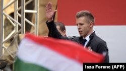 Magyar Péter a 2024. március 15-i rendezvényen Budapesten