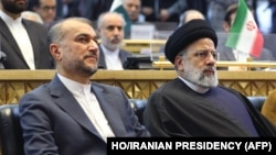 Iranian President Ebrahim Raisi (right) with Iranian Foreign Minister Hossein Amir-Abdollahian late last year.
