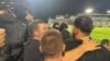 Маскирани служители на разградската полиция нахлуха в сектор "Б" на стадион "Хювефарма Арена" в началото на второто полувреме на квалификационния мач за Евро 2024 между националните отбори на България и Сърбия, завършил 1:1.
