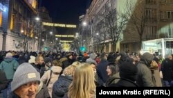 Pamje nga protesta e 16 janarit në Beograd.