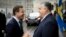 Hungarian Prime Minister Viktor Orban greets Swedish Prime Minister Ulf Kristersson in Budapest on February 23. 