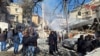 ویرانه ساختمانی که در دمشق هدف حمله قرار گرفت