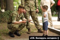 Children from the Russian-occupied Donbass visit the special forces brigade of the internal troops (military unit 3214) in Minsk.  Photo of the newspaper 