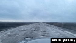 Дорога на оккупированной части Херсонской области. Украина, февраль 2024 года