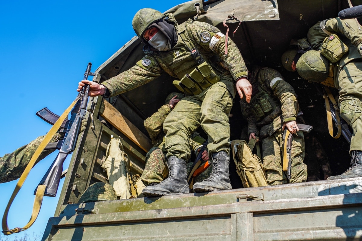 Russian military personnel in the occupied part of the Kherson region, file photo