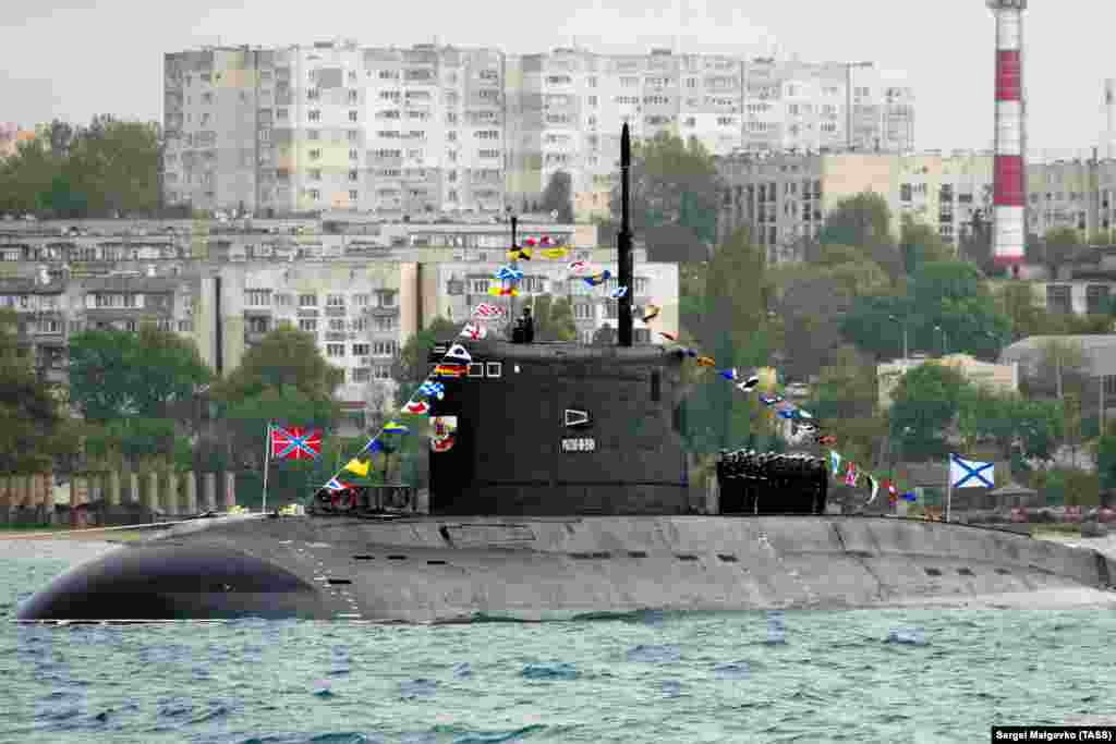 The Rostov-on-Don diesel-electric submarine is seen off the coast of Sevastopol in May 2020.&nbsp;&nbsp;&nbsp; &nbsp; The Rostov-on-Don, which was launched in 2014, was also struck in the September 2023 strike on the Sevastopol naval base. The sub was severely damaged and will either be out of service for an extended period or scrapped.&nbsp;&nbsp; &nbsp; The sub was filmed in December 2015 firing a barrage of Kalibr cruise missiles at what the Russian military described as Islamic State targets in Syria.&nbsp;&nbsp;&nbsp; 