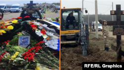 Фотоколлаж могил российских военных из Крыма