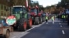 Polish farmers block a motorway to protest against the import of agricultural produce and food products from Ukraine, close to the Polish-German border, near Swiecko, Poland, on February 25.