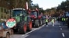 Польські фермери блокують автомагістраль А2 на знак протесту проти імпорту сільськогосподарської продукції з України, поблизу польсько-німецького кордону, Польща, 25 лютого 2024 року, фото ілюстративне