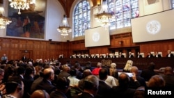 Заседание Международного суда ООН в Гааге, рассматривающего иск ЮАР к Израилю