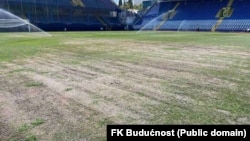 Gradski stadion u Podgorici koji je UEFA suspendovala zbog katastrofalnog stanja (foto: avgust 2024.)