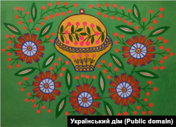 Картина художниці Марії Примаченко «Паляниця», виставлена в Українському домі в Києві влітку 2023 року