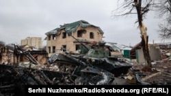Uništene ruske vojne mašine u Vokzalnoj ulici, 1. mart 2022