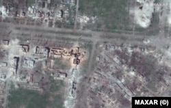 Imagine aeriană deasupra orașului Bahmut. 15 mai 2023.