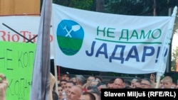 Protest protiv rudnika litijuma u Loznici na zapadu Srbije, 28. jun 2024.