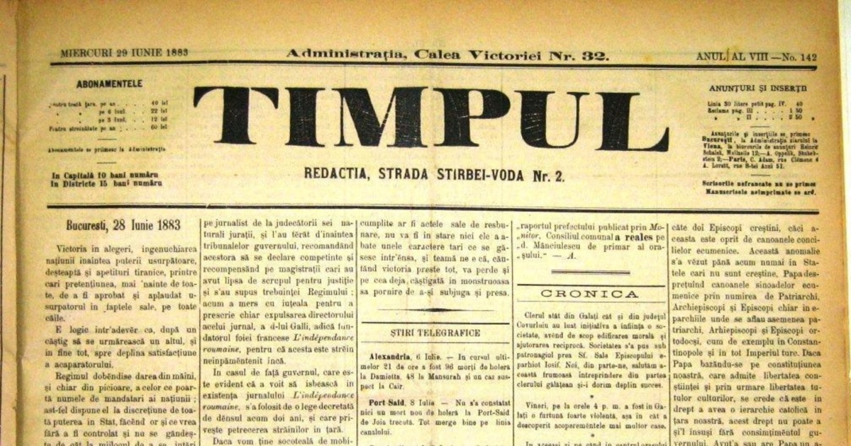 Arhivă de publicații din epoca lui Eminescu