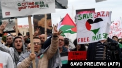 Protest podrške palestinskom narodu u Podgorici, 12. novembar 2023.