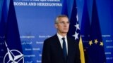 Sarajevo, Bosnia-Herzegovina, NATO Secretary General Jens Stoltenberg visiting Bosnia and Herzegovina. November 20, 2023. 