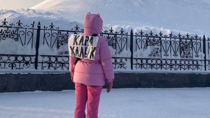 В Уфе задержали девушку с табличкой "Кара Халык" на спине. За эту фразу осудили Фаиля Алсынова