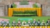 Премьер-министр Индии Нарендра Моди (в центре) вместе с мировыми лидерами отдает дань уважения Махатме Ганди в Радж Гхате в кулуарах саммита G20 в Нью-Дели. 10 сентября 2023 года.