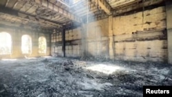 Последствия нападения на синагогу в Дербенте, Дагестан, 24 июня 2024 года.