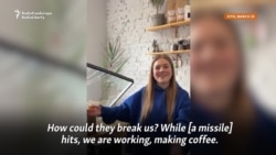 'How Could They Break Us?' Kyiv Barista Makes Coffee In Cafe Damaged By Russian Missile