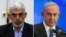 Liderul Hamas din Gaza, Yahya Sinwar, și premierul israelian Benyamin Netanyahu.
