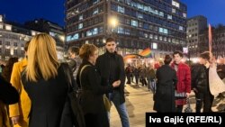 Србија - Протест против полициска бруталност врз ЛГБТ+ лицата, во Белград, 6 март 2024 година.