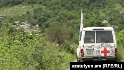Armenia - A Red Cross vehicle is seen in Syunik province, June 1, 2023.