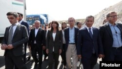 Armenia - French officials escort a humanitarian aid convoy to the Lachin corridor, August 30, 2023.